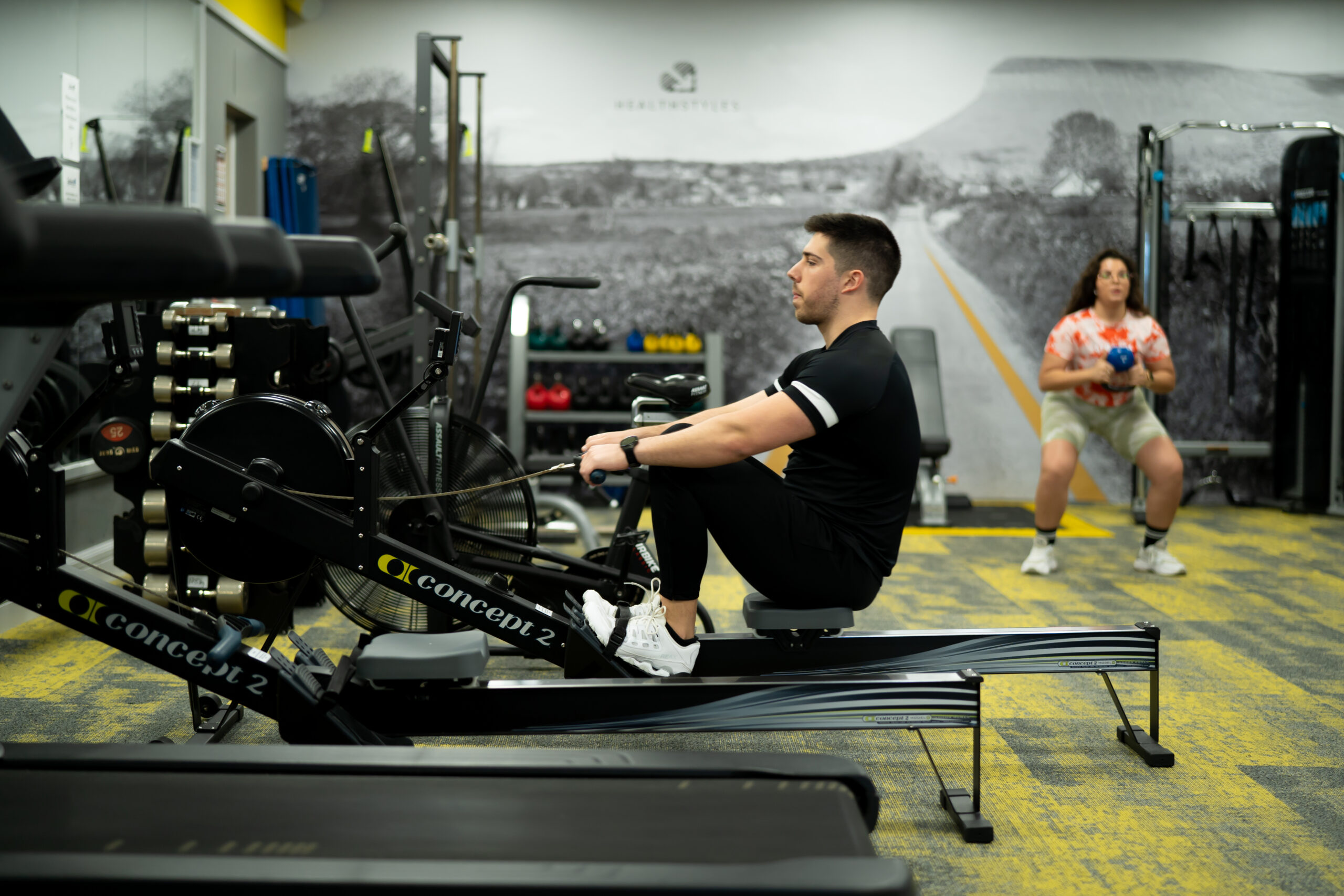 Members using rowing machine and functional training area at Radisson Blu Sligo gym